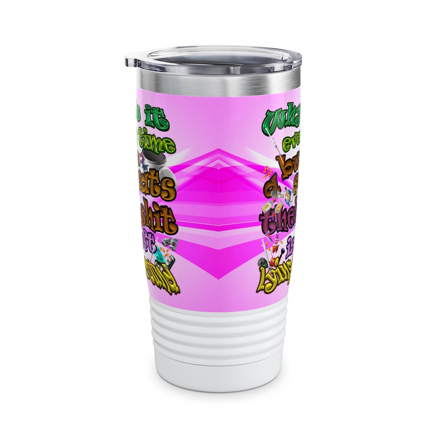 the bum's shit - Ringneck Tumbler, 20oz (light blue-pink wave)