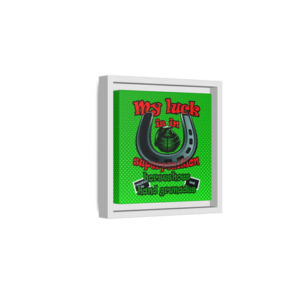 my luck - framed canvas art (logo green)