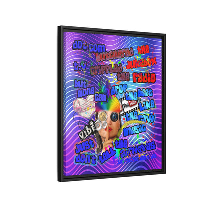 drop the beat - framed canvas art (purple wave)