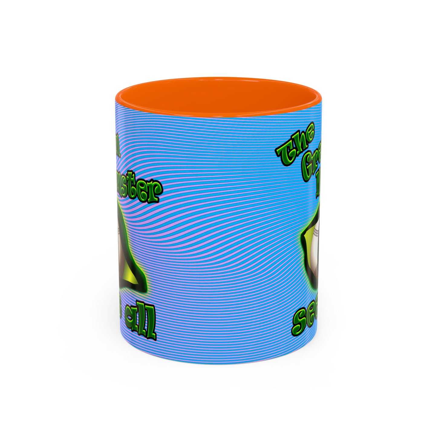 green monster - Accent Mug (light blue-purple wave)