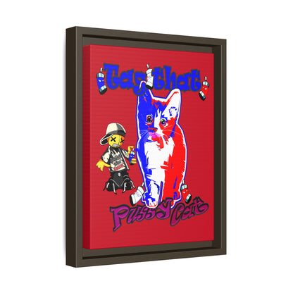 tag that - framed canvas art (dark red)