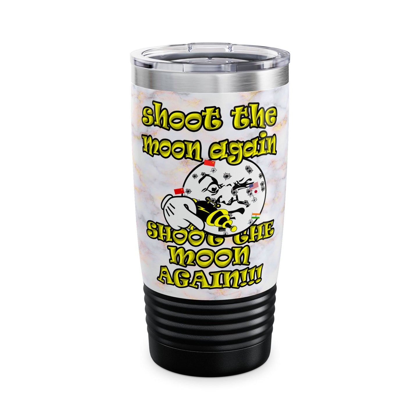 shoot the moon again - Ringneck Tumbler, 20oz (white marble)