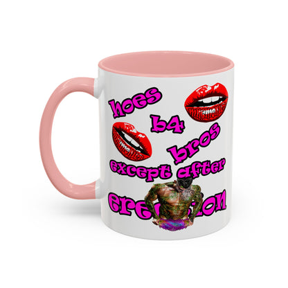 hoes b4 bros - Accent Mug (white)