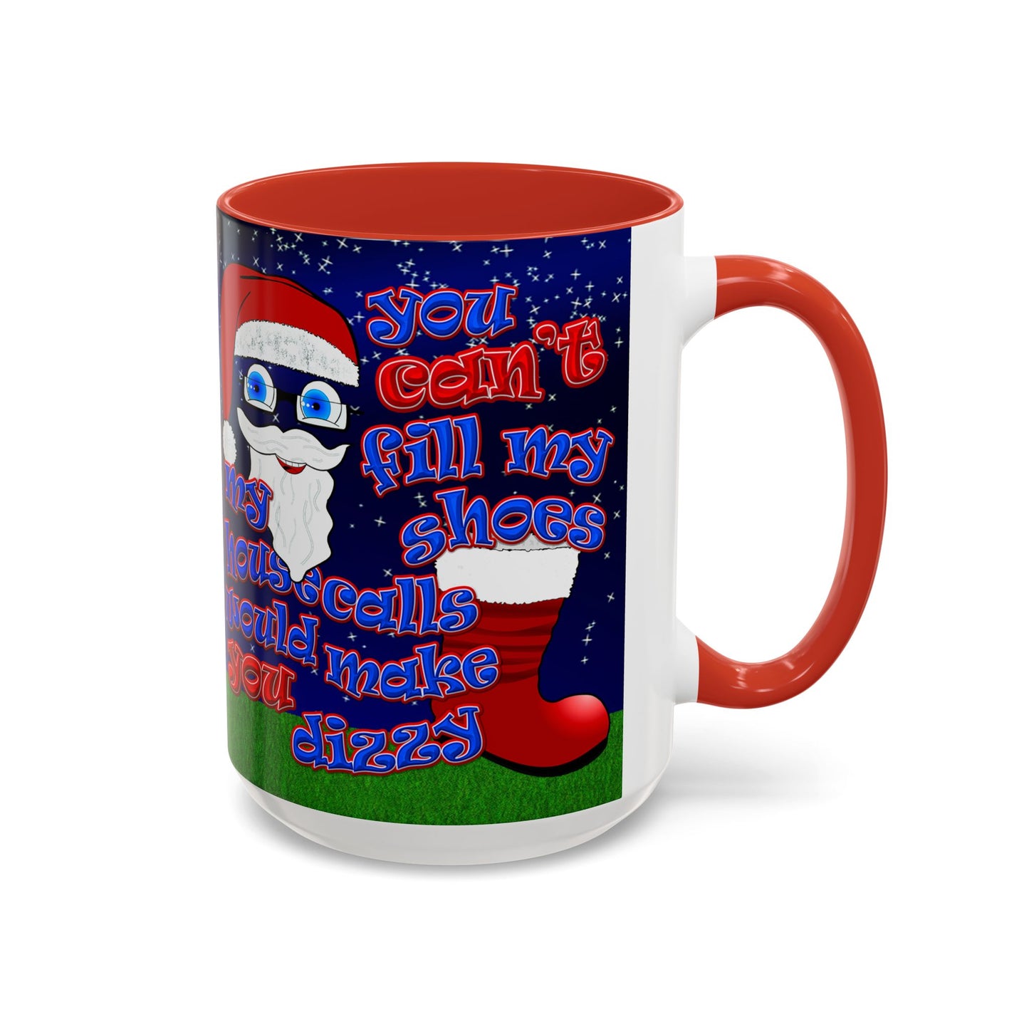 santa's shoes - Accent Mug ('snoops' background)