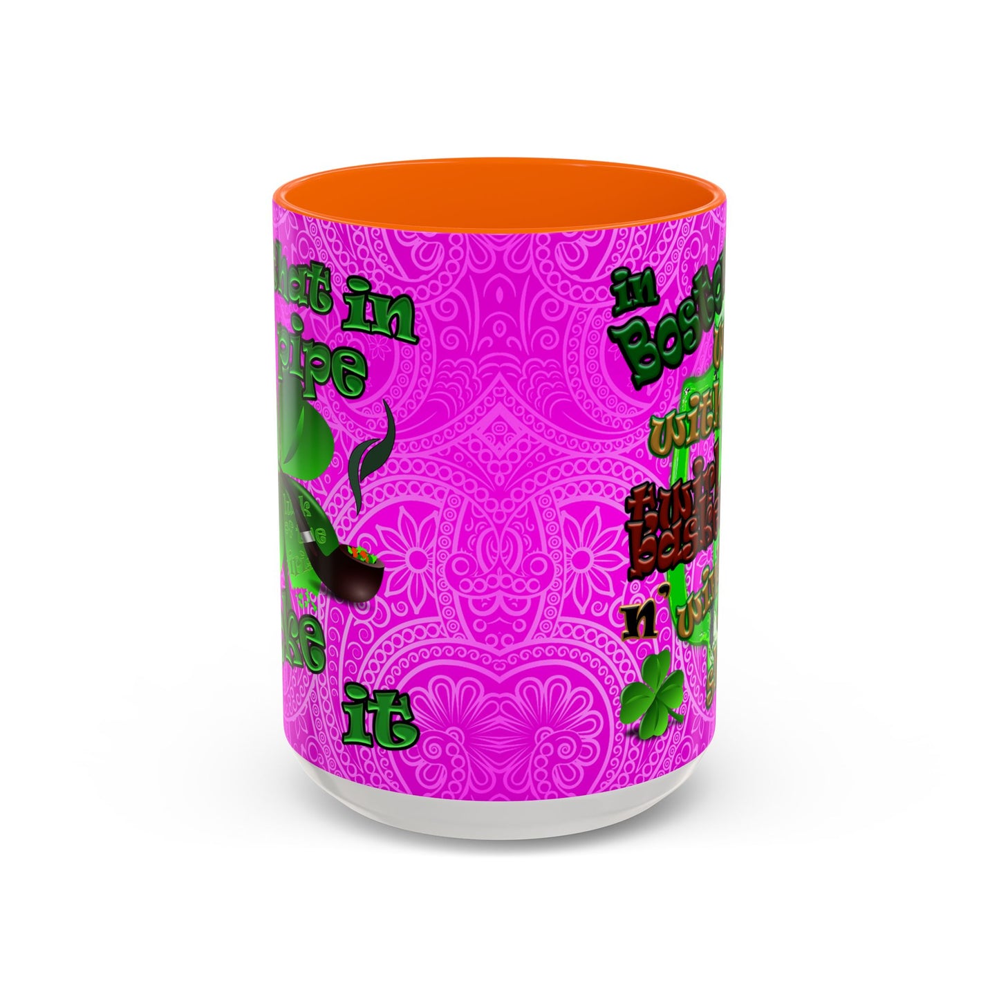 celtics logo - Accent Mug (pink swirl)