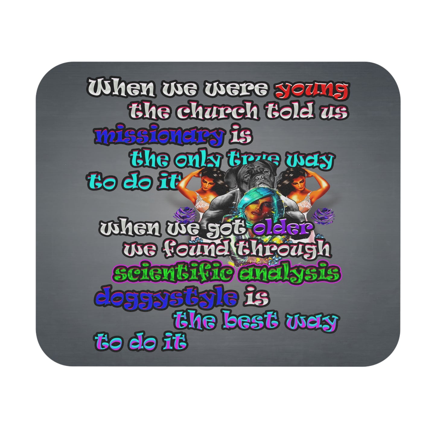 doggystyle - Mouse Pad (Rectangle) (grey-light grey)