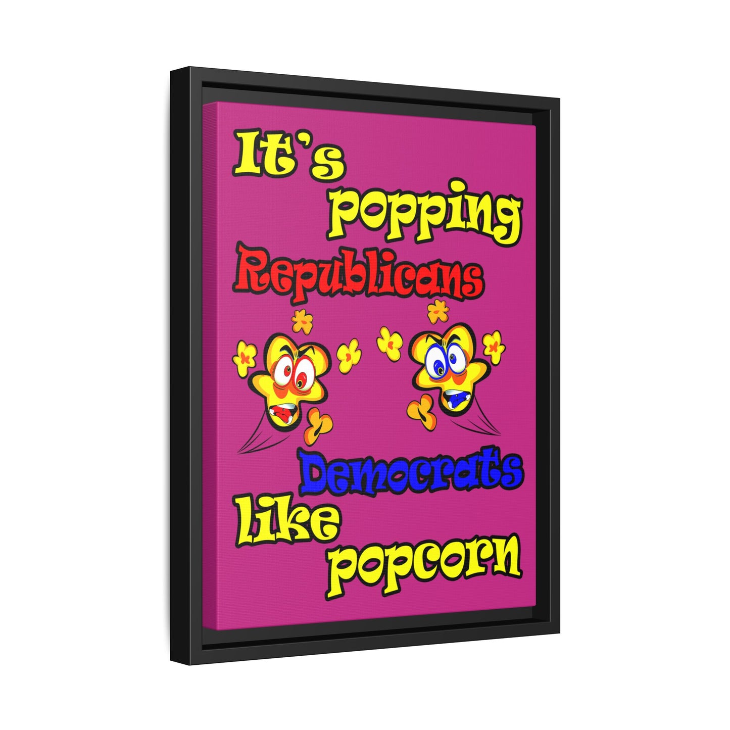 popping like popcorn - framed canvas art (pink)