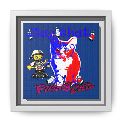 tag that - framed canvas art (dark blue)