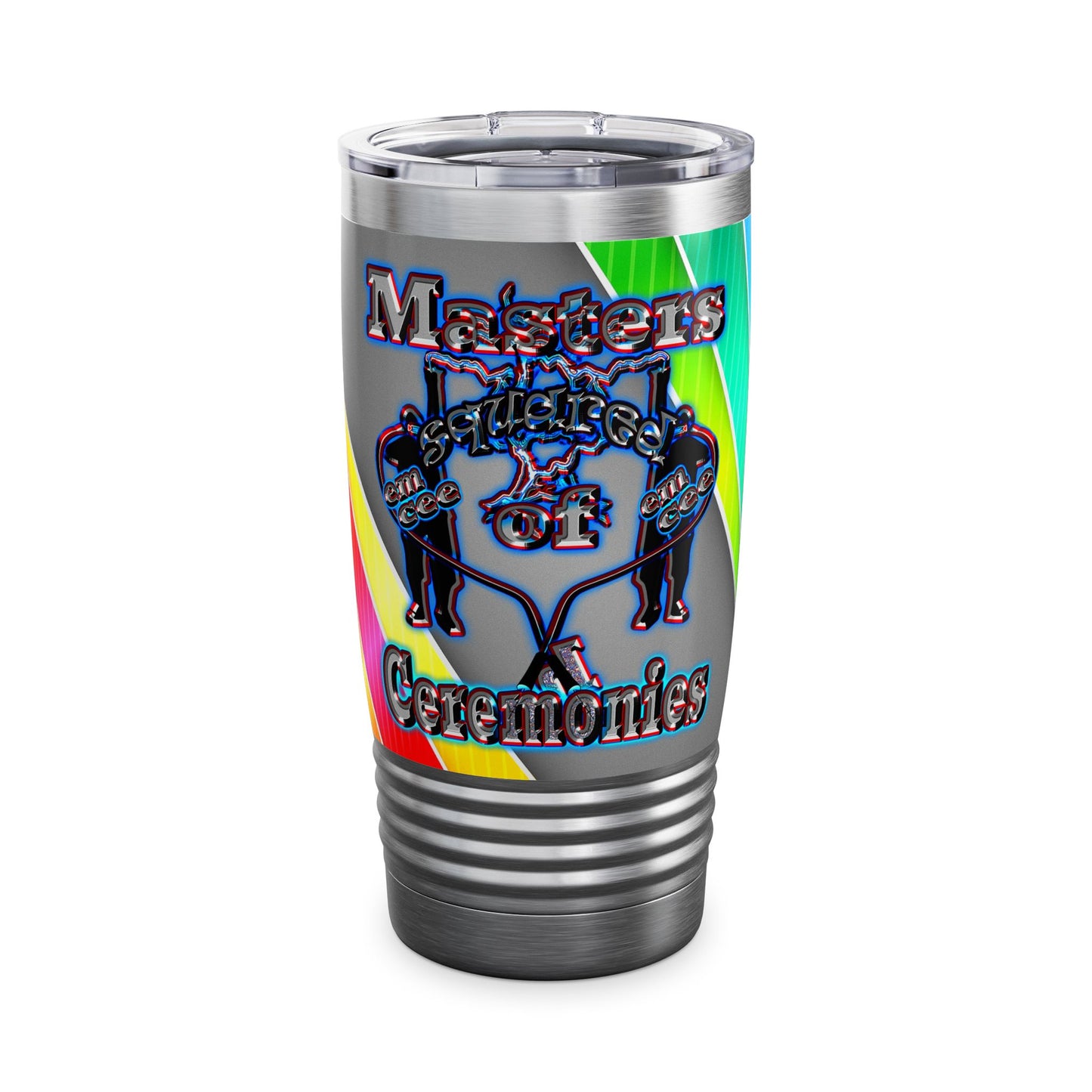 em cee squared - Ringneck Tumbler, 20oz (rainbow split)