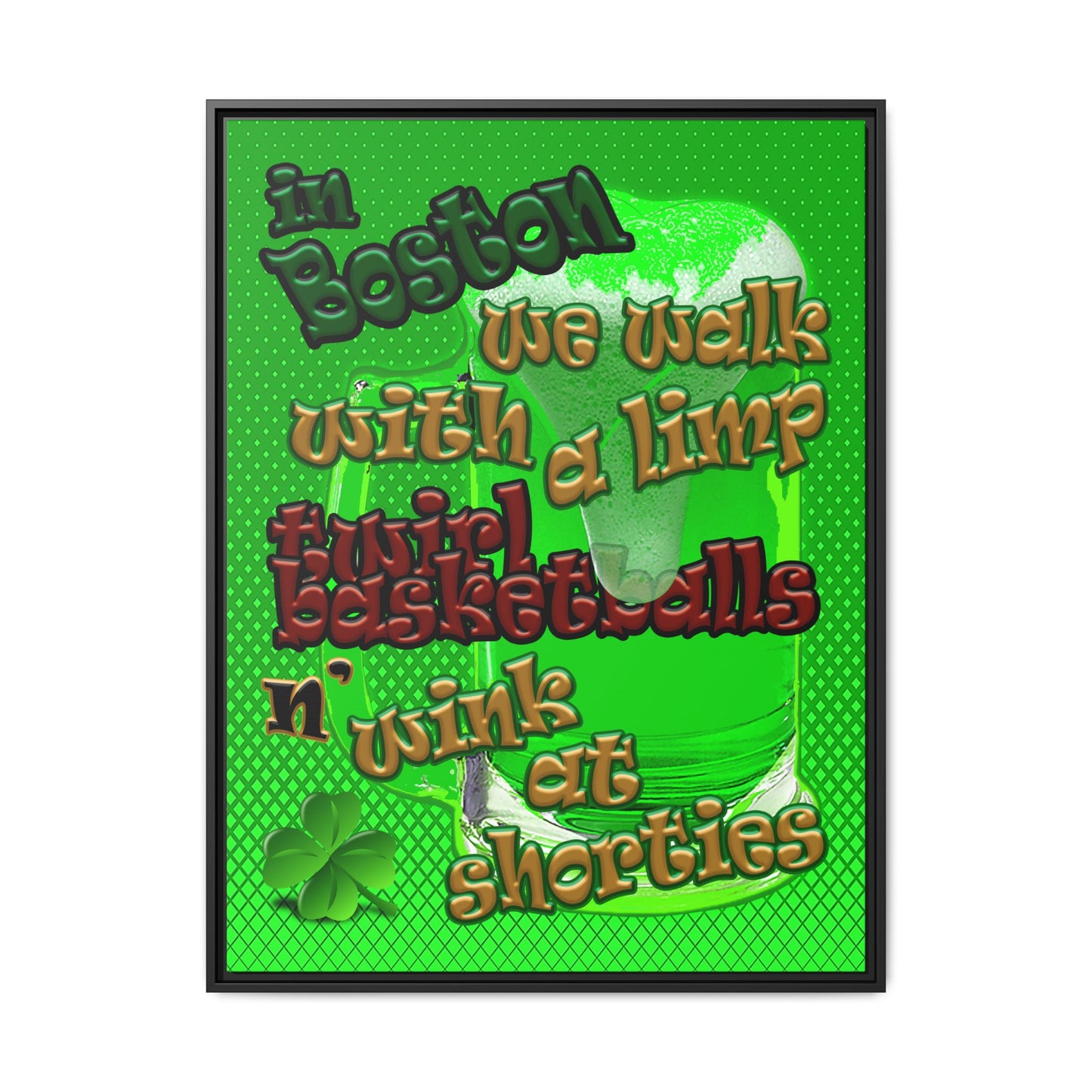 celtics logo - framed canvas art (logo green)