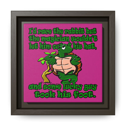 turtle race - framed canvas art (pink)