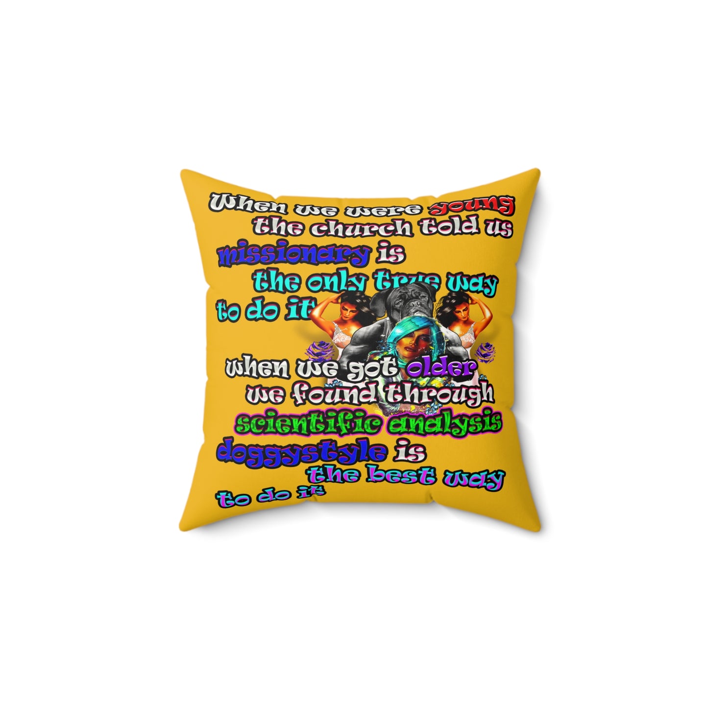 doggystyle - Faux Suede Square Pillow - (yellow)