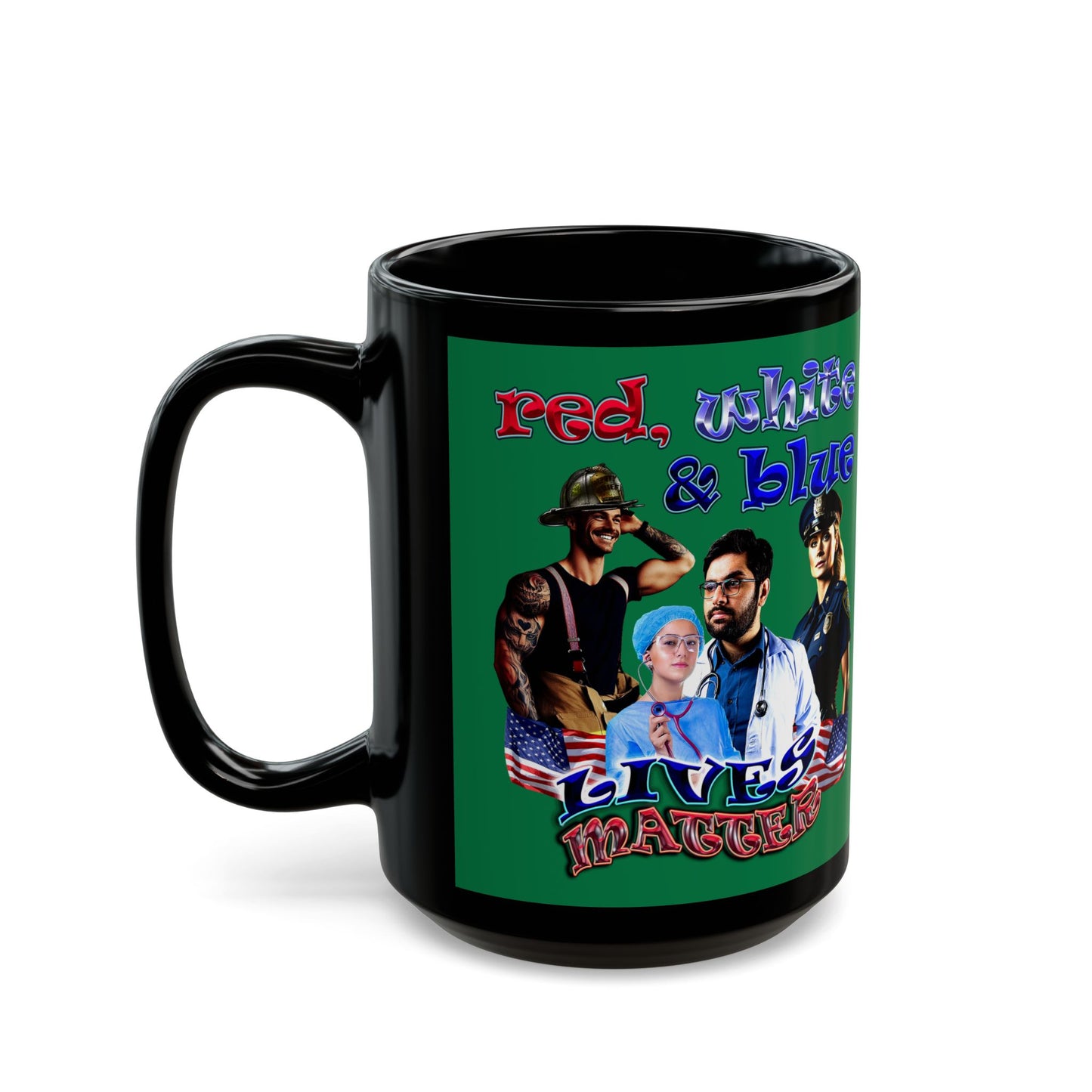 rw&b lives matter - Black Mug (dark green)