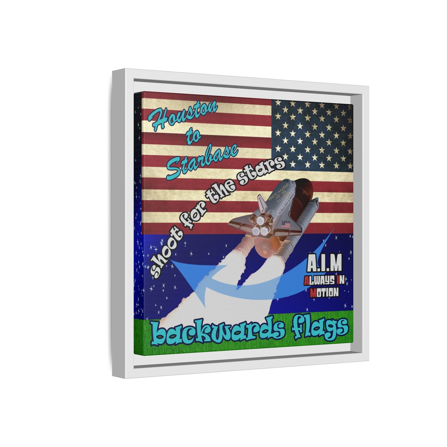 shoot for the stars - framed canvas art ('snoops' background)