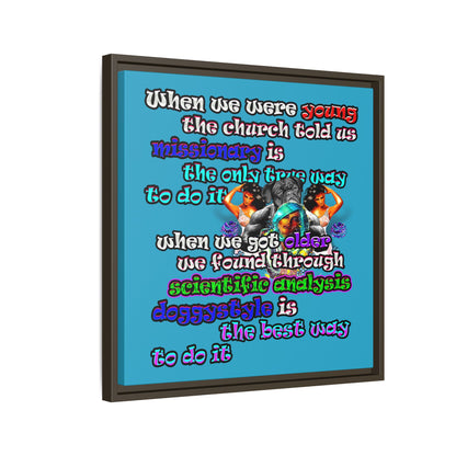 doggystyle - framed canvas art (turquoise)
