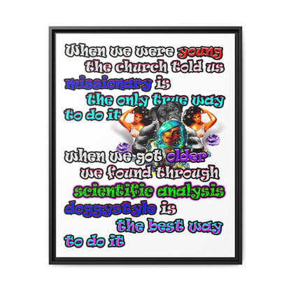 doggystyle - framed canvas art (white)