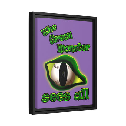 green monster - framed canvas art (light purple)