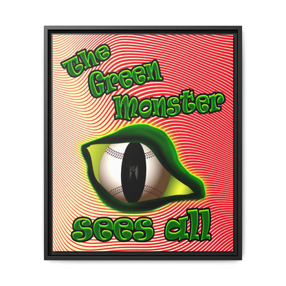 green monster - framed canvas art (yellow-orange wave)