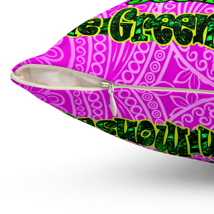 christmas spirits of boston - Spun Polyester Square Pillow - (pink swirl)