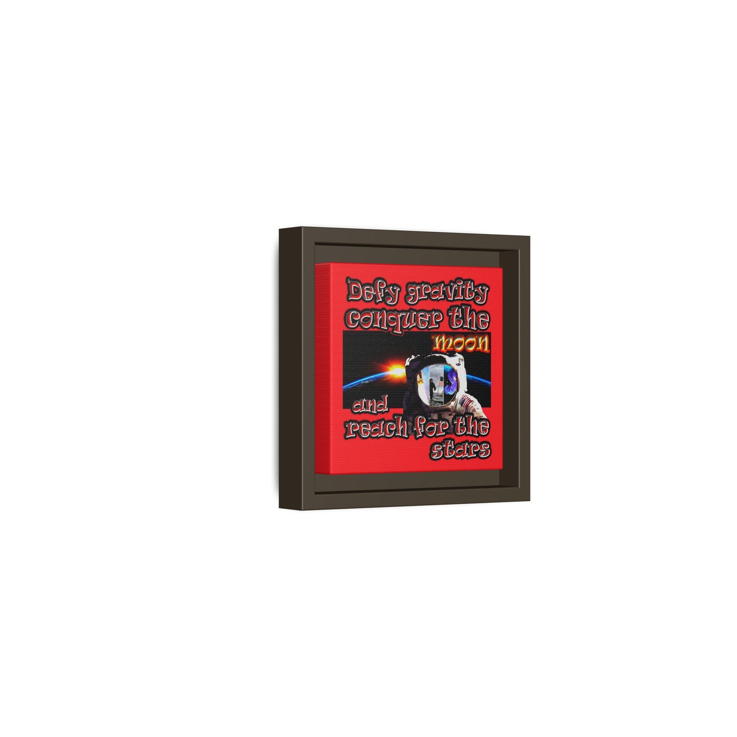 defy conquer reach - framed canvas art (red)