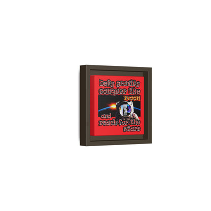 defy conquer reach - framed canvas art (red)