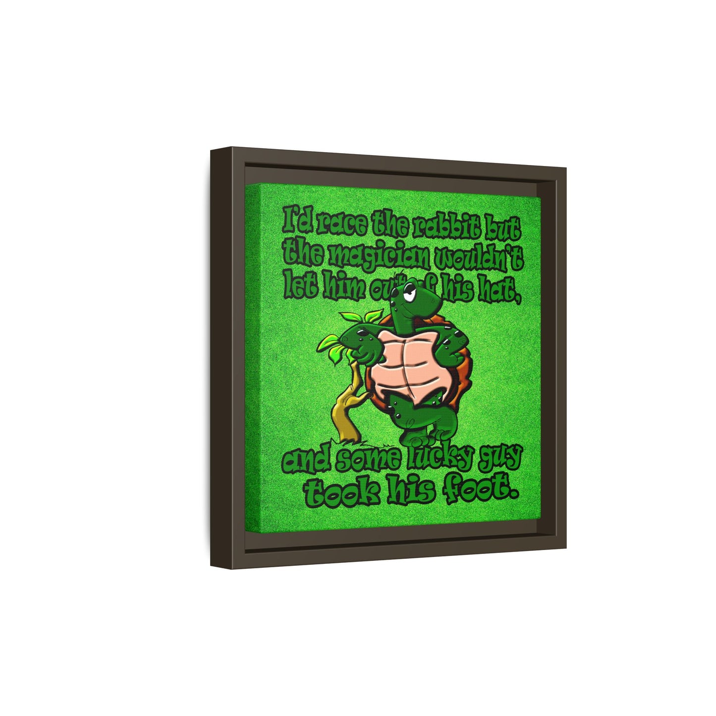 turtle race - framed canvas art (green turf)