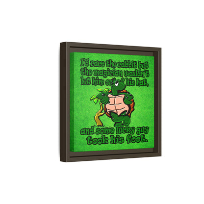 turtle race - framed canvas art (green turf)