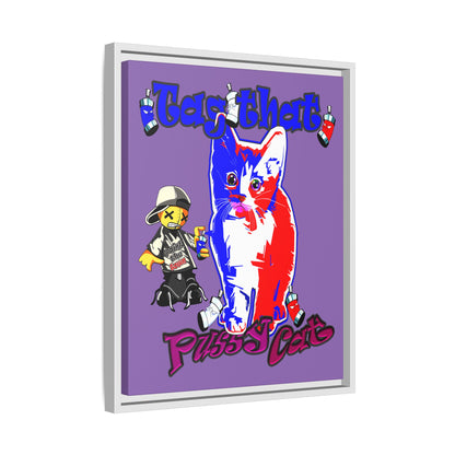 tag that - framed canvas art (light purple)