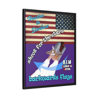 shoot for the stars - framed canvas art (purple)
