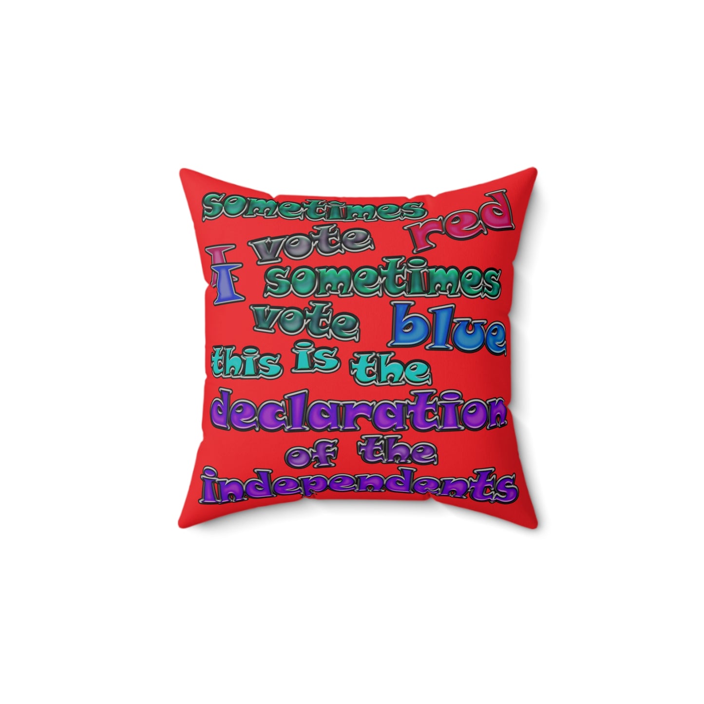 declaration of the independents - Faux Suede Square Pillow - (red)