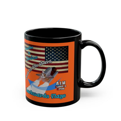 shoot for the stars - Black Mug (orange)