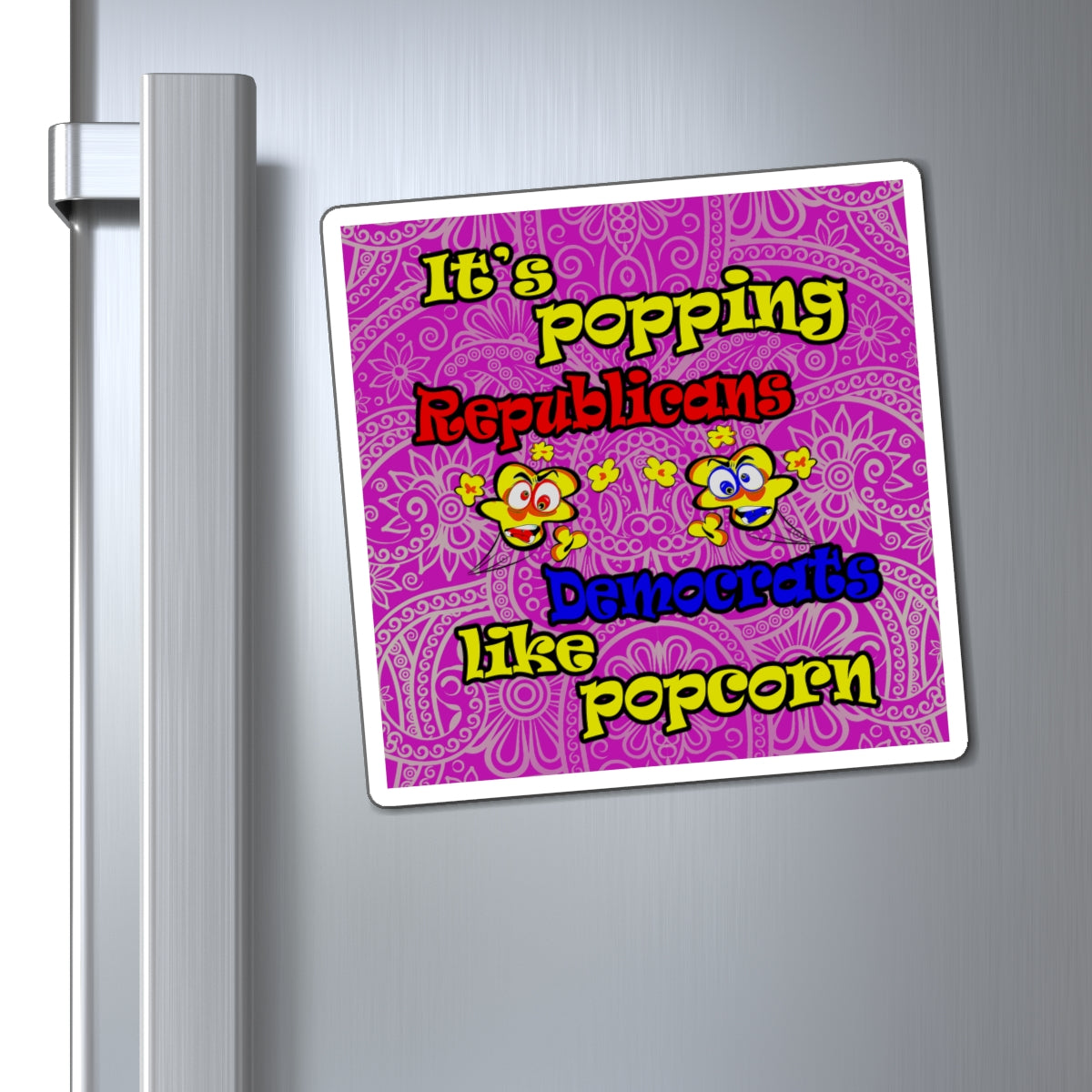 popping like popcorn - Magnets - (pink swirl)