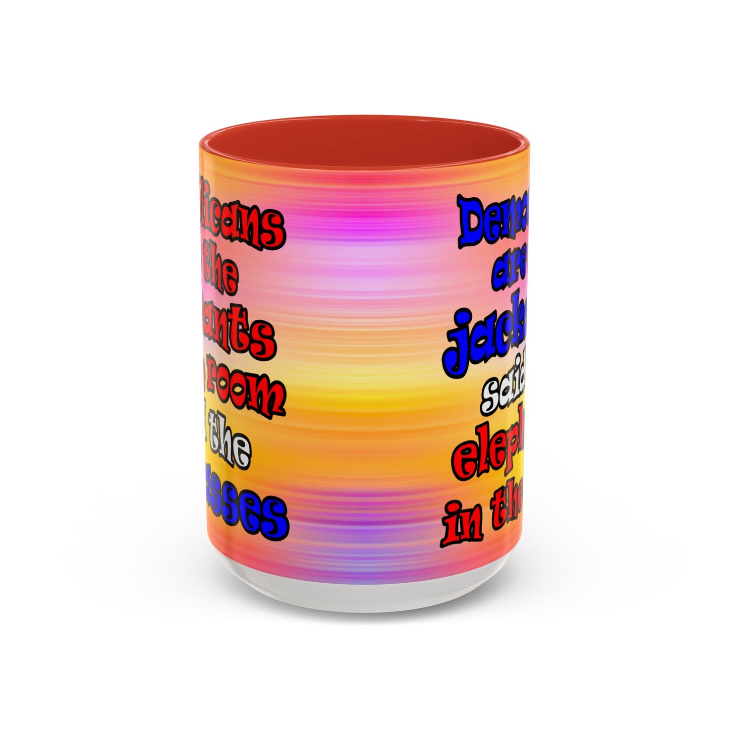 donkeys and elephants - Accent Mug (color blur)