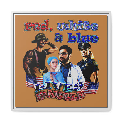 rw&b lives matter - framed canvas art (light brown)