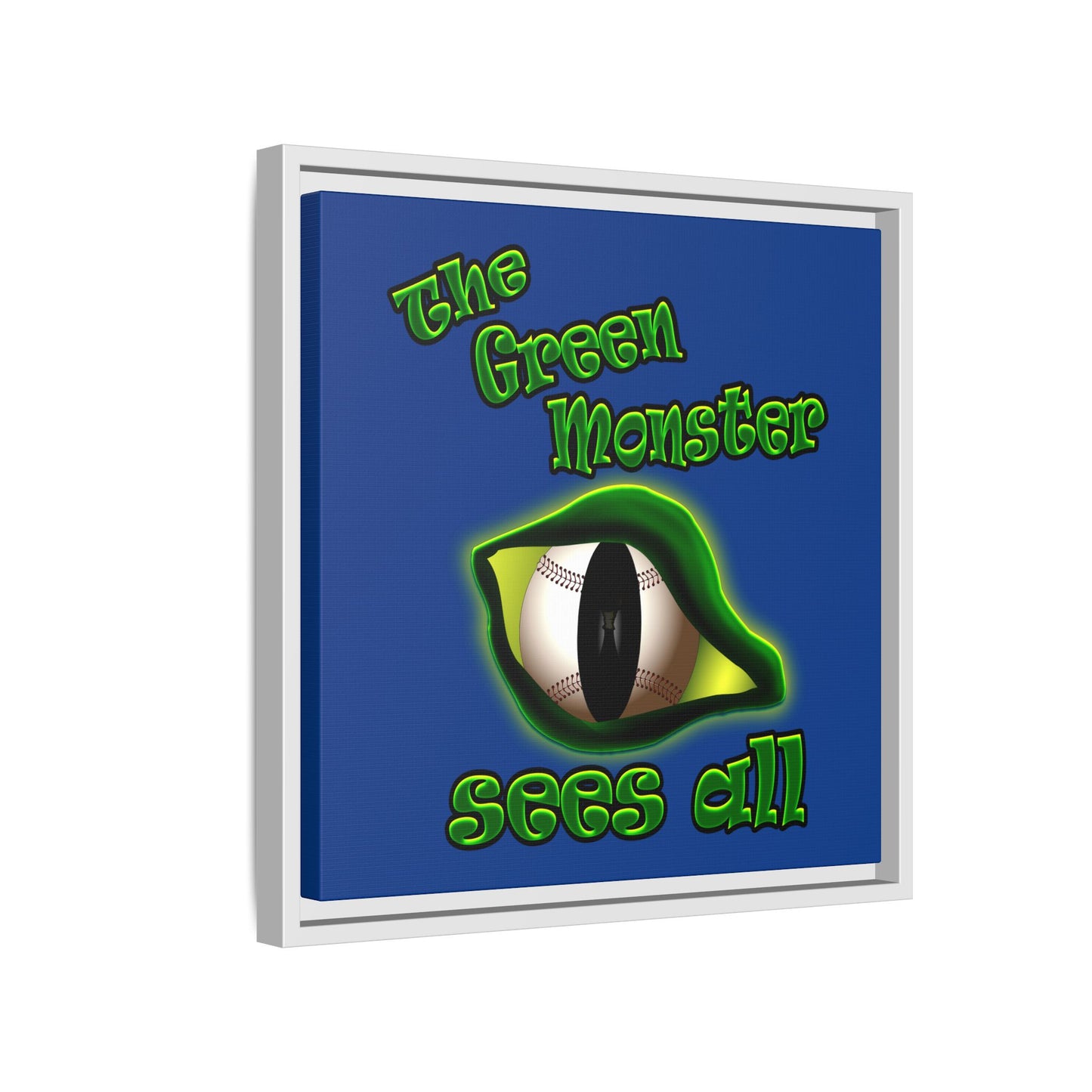 green monster - framed canvas art (dark blue)