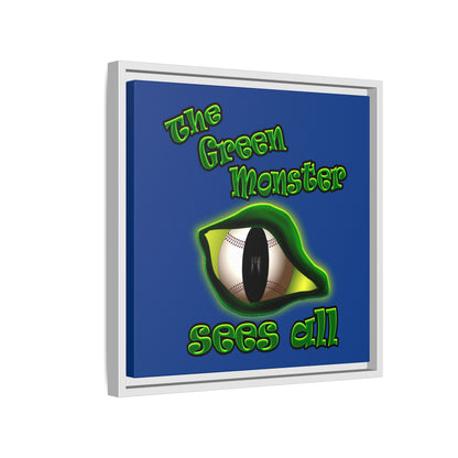 green monster - framed canvas art (dark blue)