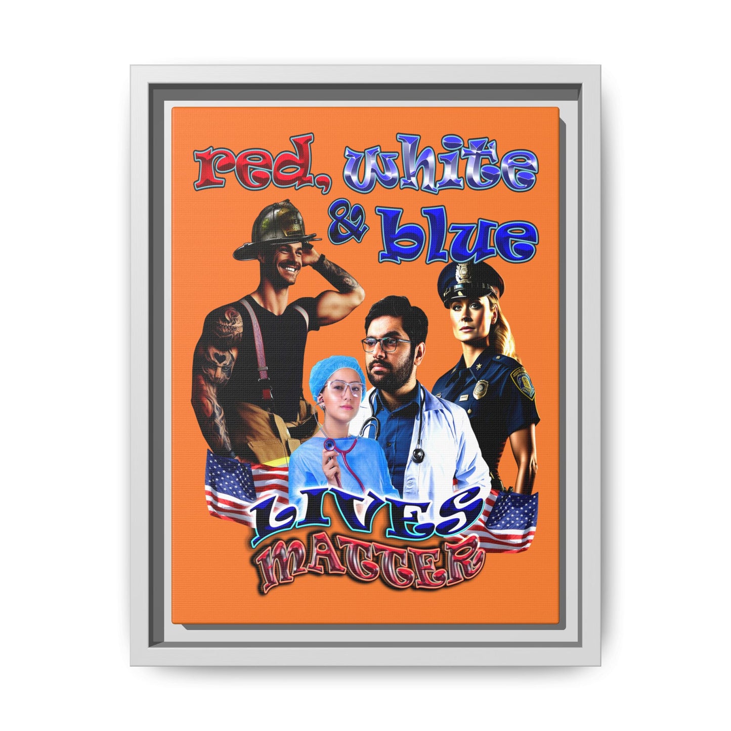 rw&b lives matter - framed canvas art (crusta)