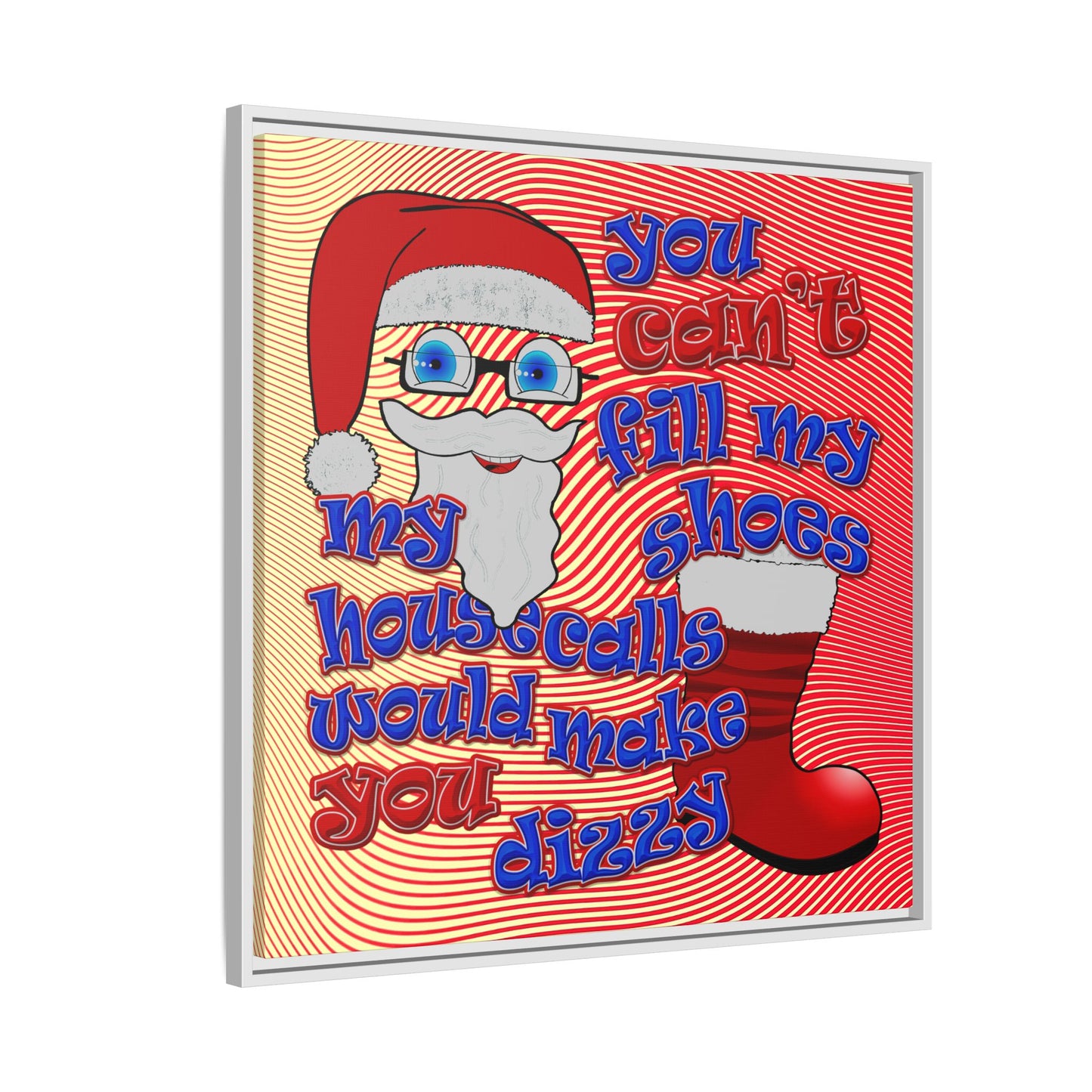 santa's shoes - framed canvas art (yellow-orange wave)