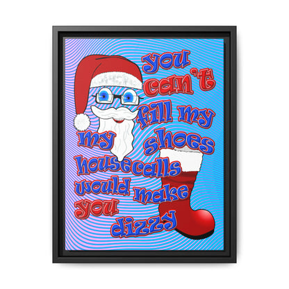 santa's shoes - framed canvas art (light blue-purple wave)