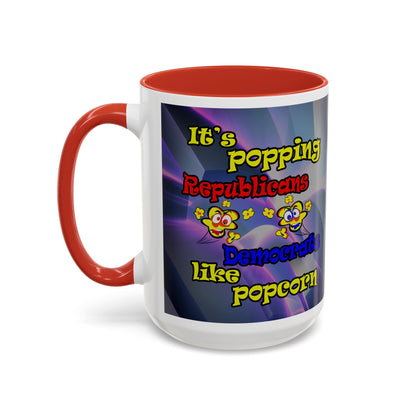 popping like popcorn - Accent Mug (grey-pink wave)