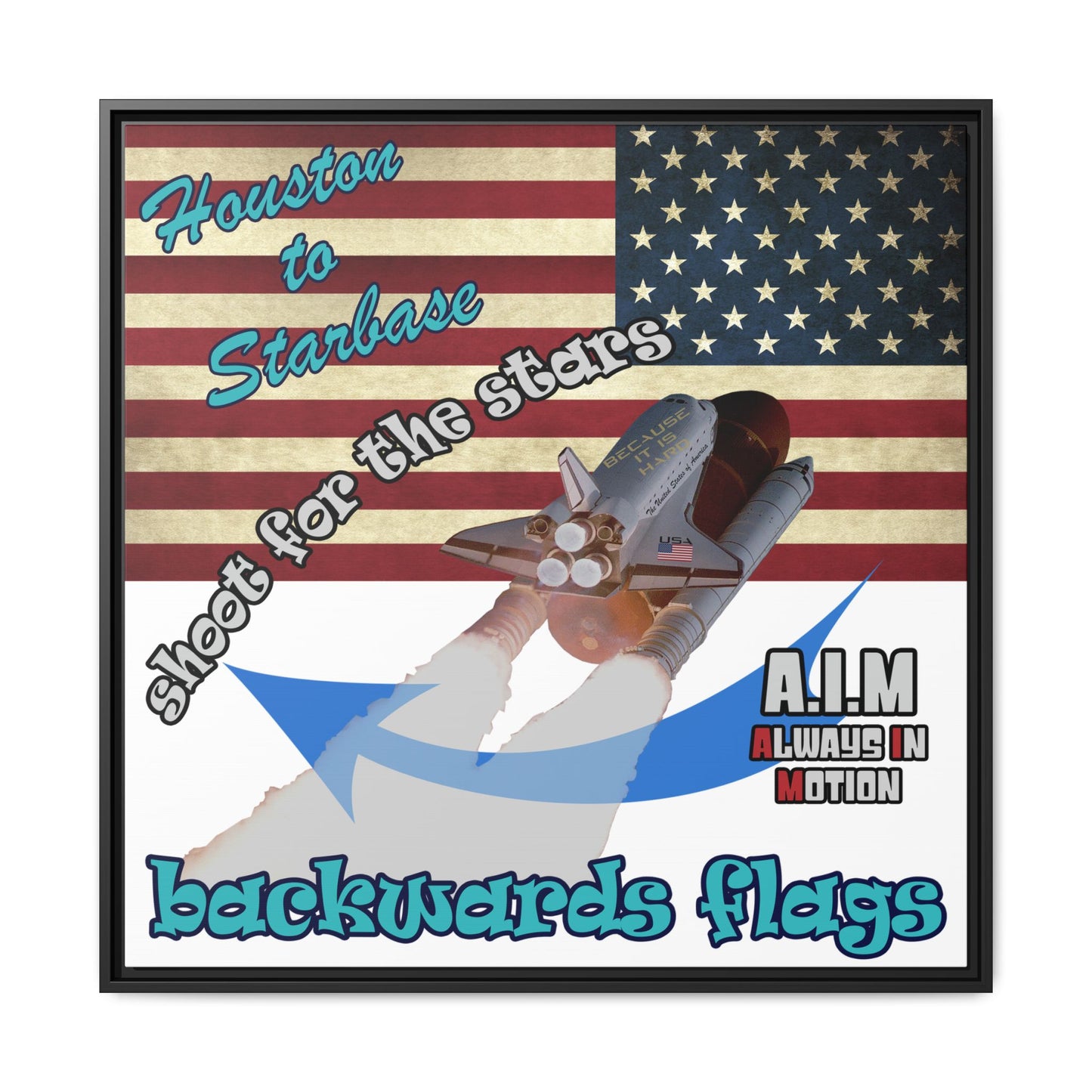 shoot for the stars - framed canvas art (white)