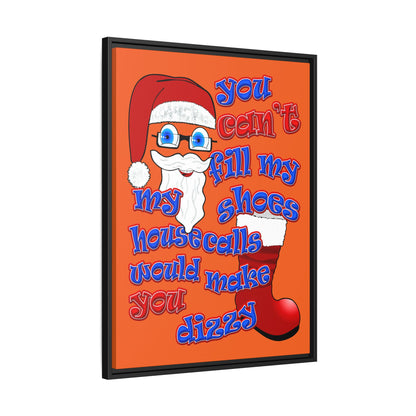 santa's shoes - framed canvas art (orange)
