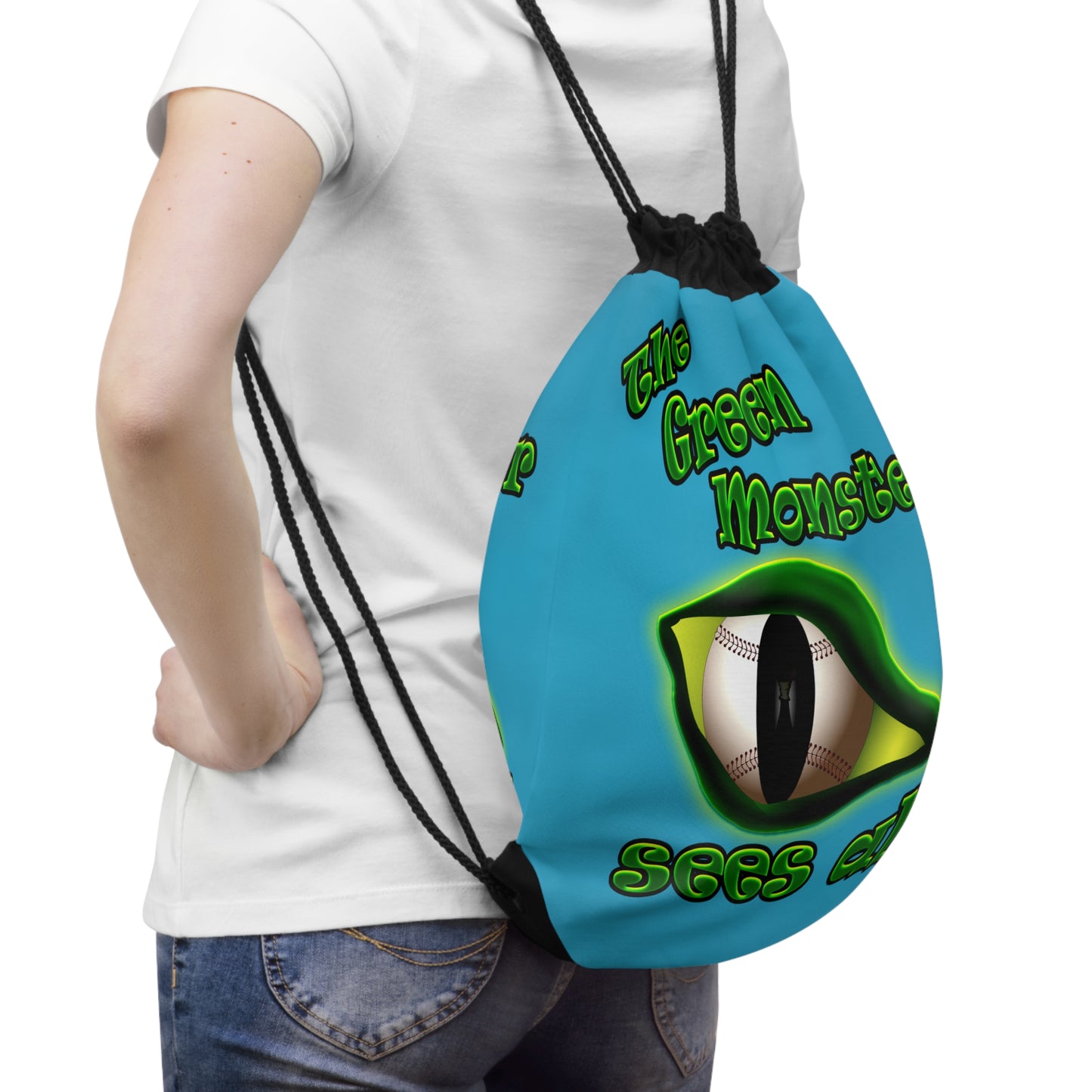 green monster - Drawstring Bag (turquoise)
