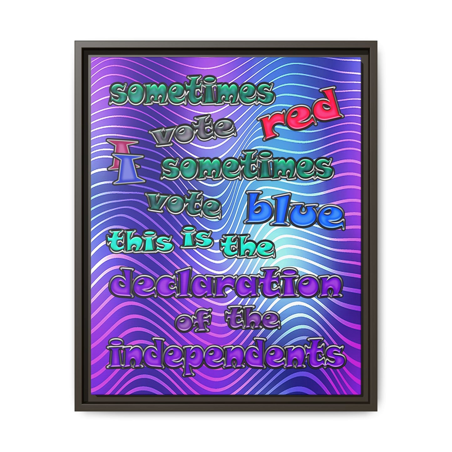 declaration of the independents - framed canvas art (purple wave)
