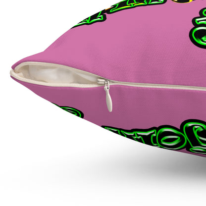 og - Spun Polyester Square Pillow - (light pink)