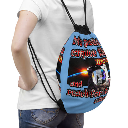 defy conquer reach - Drawstring Bag (light blue)