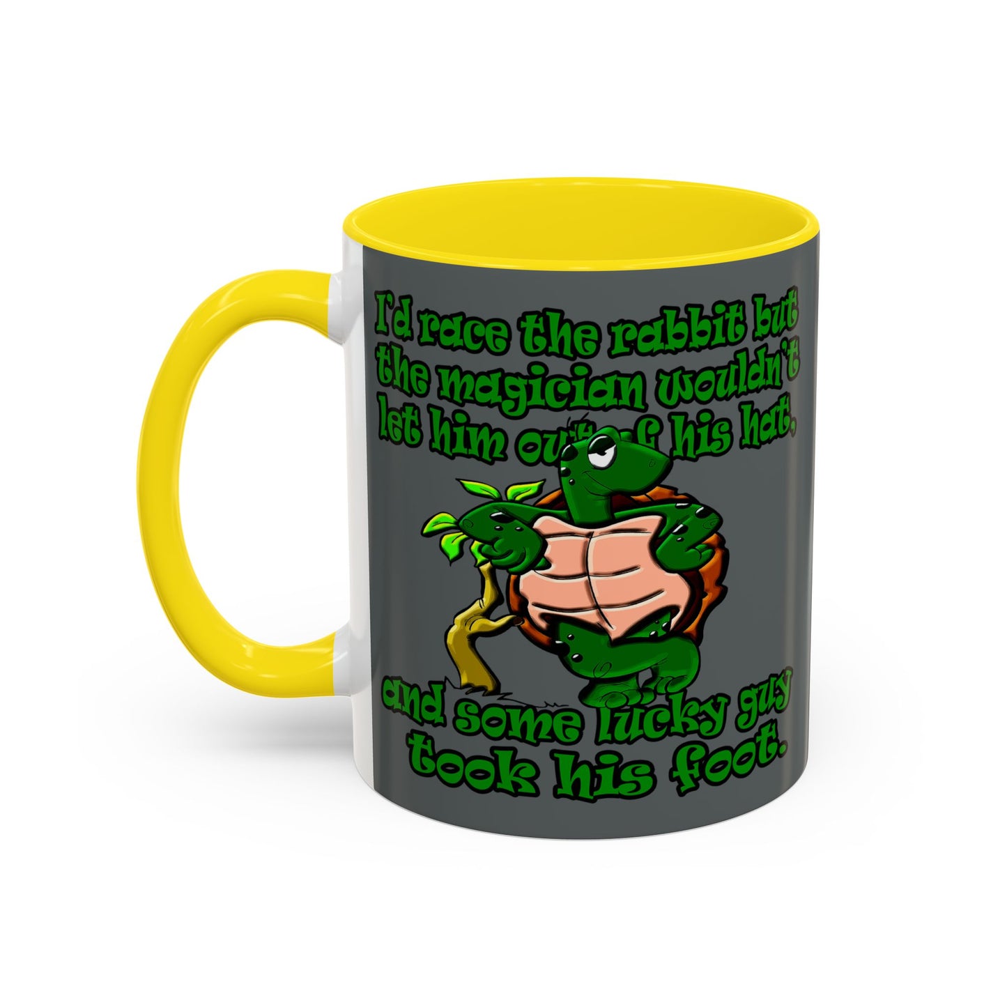turtle race - Accent Mug (dark grey)
