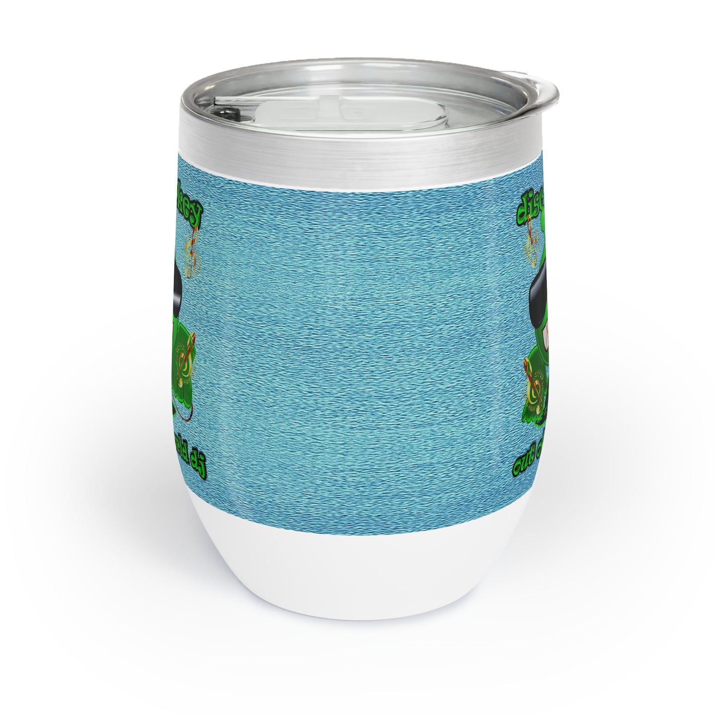 disc jockey - Chill Wine Tumbler (faded blue)
