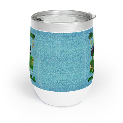 disc jockey - Chill Wine Tumbler (faded blue)