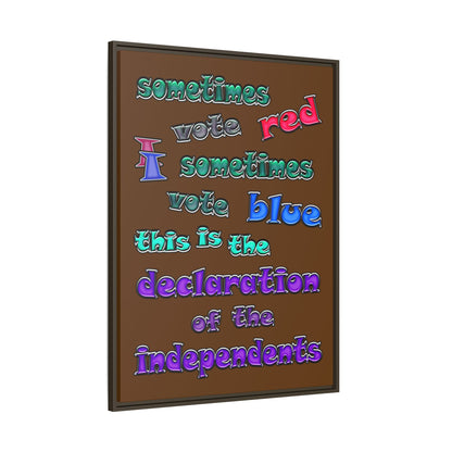 declaration of the independents - framed canvas art (brown)